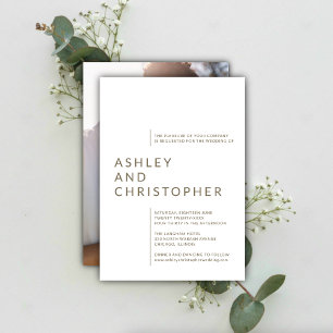 Minimalist Brown Isolated Names Photo Wedding Invitation