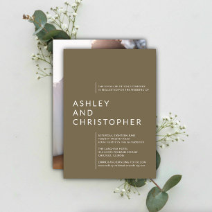 Minimalist Brown Isolated Names Photo Wedding Invitation
