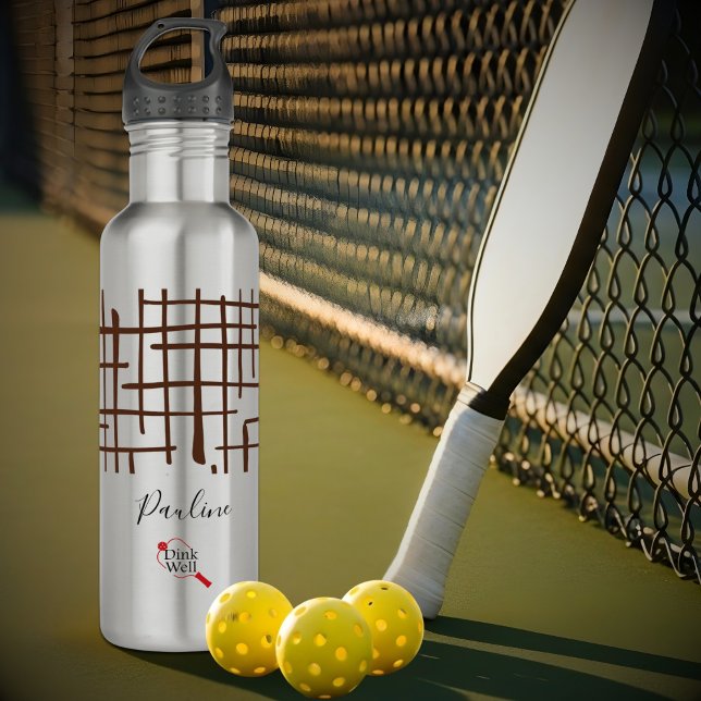 Minimalist Brown Linework Personalized | Dink Well 710 Ml Water Bottle (Creator Uploaded)