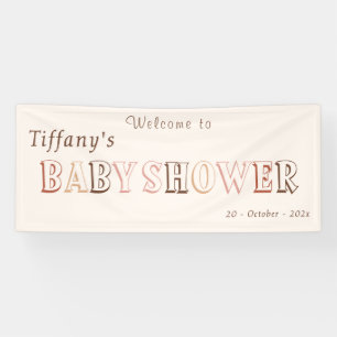 Minimalist Brown Modern Gender Neutral Baby Shower Banner