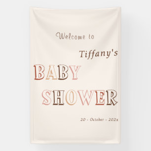 Minimalist Brown Modern Gender Neutral Welcome Banner