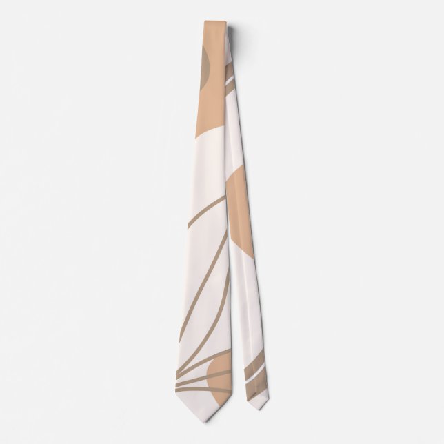 Minimalist Brown Tan and White  Neck Tie (Front)
