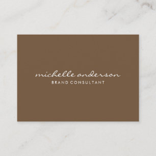 Minimalist Brown with Cursive Text Business Card
