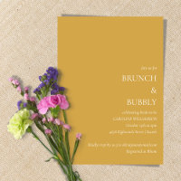 Minimalist Brunch Bubbly Bridal Shower Yellow