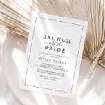 Minimalist Brunch with the Bride Bridal Shower Invitation<br><div class="desc">This minimalist brunch with the bride bridal shower invitation is perfect for a simple wedding shower. The modern romantic design features classic black and white typography paired with a rustic yet elegant calligraphy with vintage hand lettered style. Customizable in any colour. Keep the design simple and elegant, as is, or...</div>