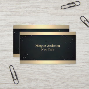 Minimalist Brushed Metal Gold Banding Business Card