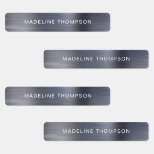 Minimalist Brushed Metallic Silver Gray Name