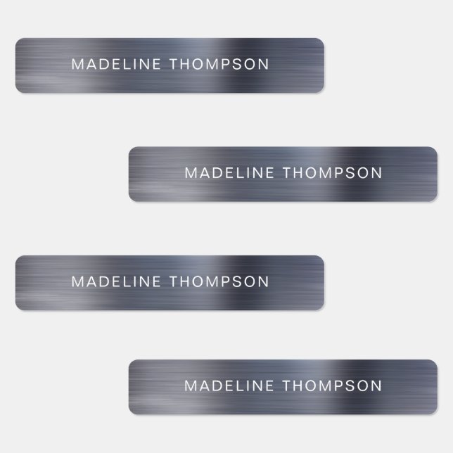 Minimalist Brushed Metallic Silver Grey Name (Group)