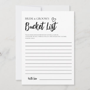 Minimalist Bucket List for Bride and Groom Card