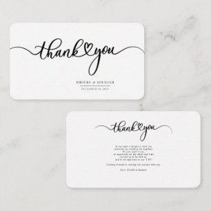 Minimalist Budget Hand-Lettered Script Thank You Card