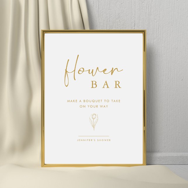 Minimalist Build Your Bouquet Floral Baby Shower Pedestal Sign (Creator Uploaded)