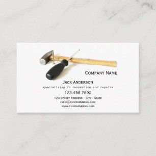 Minimalist Builder Handyman Business Card