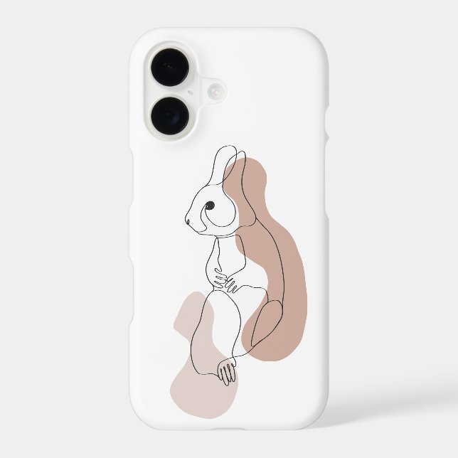 Minimalist Bunny Line Art iPhone Case (Back)