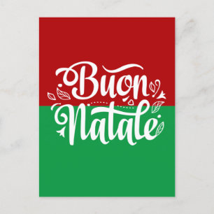 Minimalist Buon Natale Italian Merry Christmas Postcard