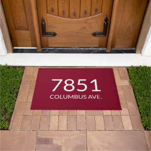 Minimalist burgundy bordeaux white elegant doormat