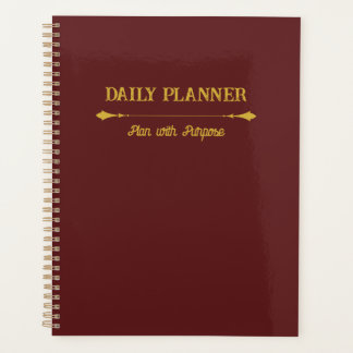 Minimalist Burgundy Gold Planner