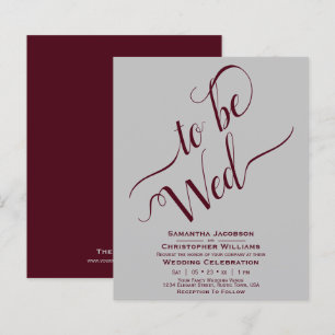 Minimalist Burgundy Grey BUDGET Wedding Invitation