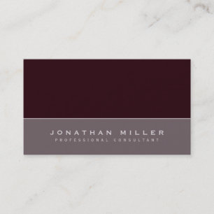 Minimalist Burgundy & Grey Professional Business Card