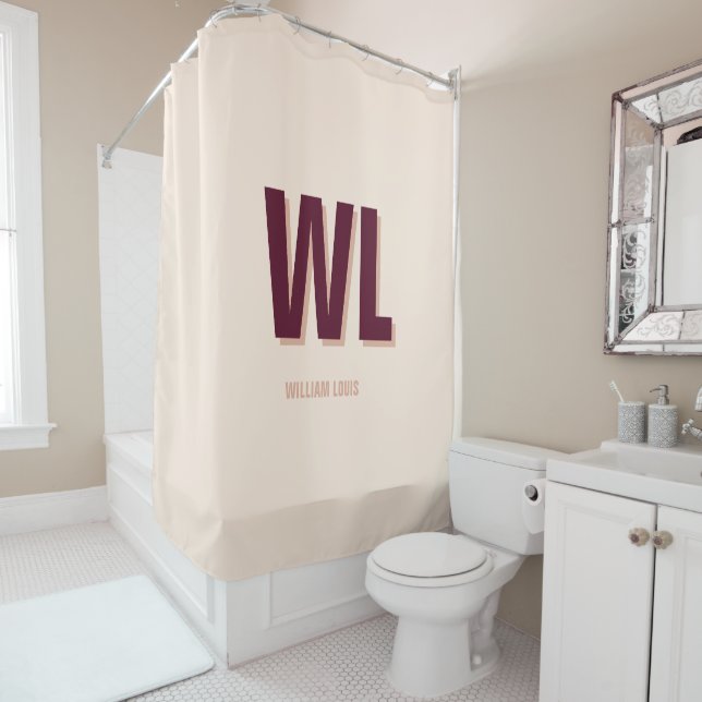 Minimalist Burgundy Pink Personalized Monogram  (In Situ)