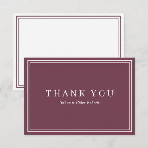 Minimalist Burgundy Red Elegant Custom Thank You