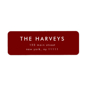 Minimalist Burgundy Return Address Label