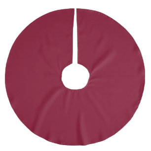 Minimalist burgundy solid plain elegant chic brushed polyester tree skirt