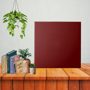 Minimalist Burgundy Wine Red Christmas Plain Colou Tile