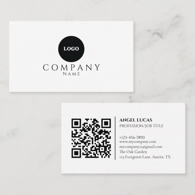 Minimalist Business Card | QR code (Front/Back)