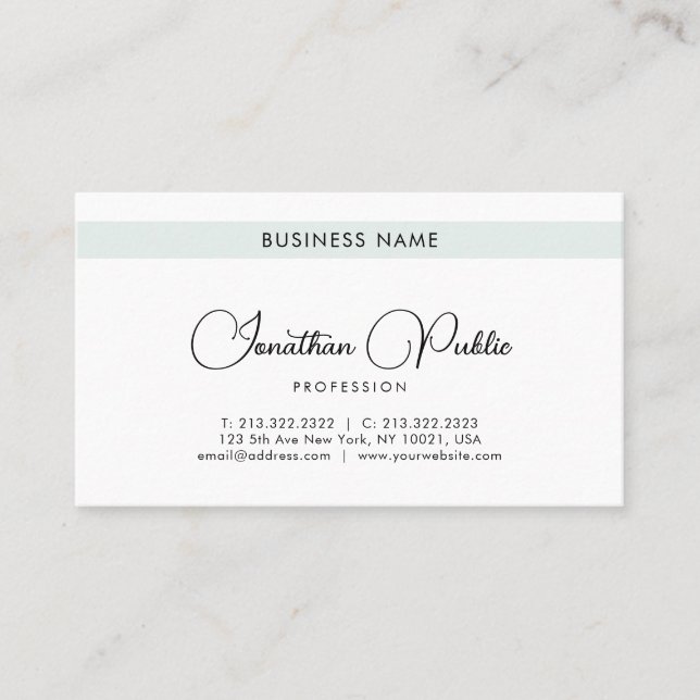 Minimalist Business Cards Calligraphed Name (Front)
