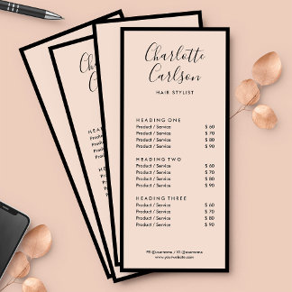 Minimalist Business Chic Blush Pink Rack Card
