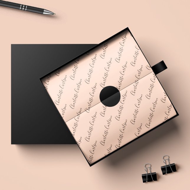 Minimalist Business Chic Blush Pink Script Wrapping Paper (Creator Uploaded)