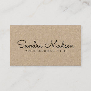 Minimalist Business Consultant Hand Written Kraft Business Card