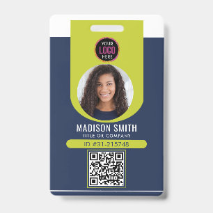  Minimalist Business Employee QR B Badge