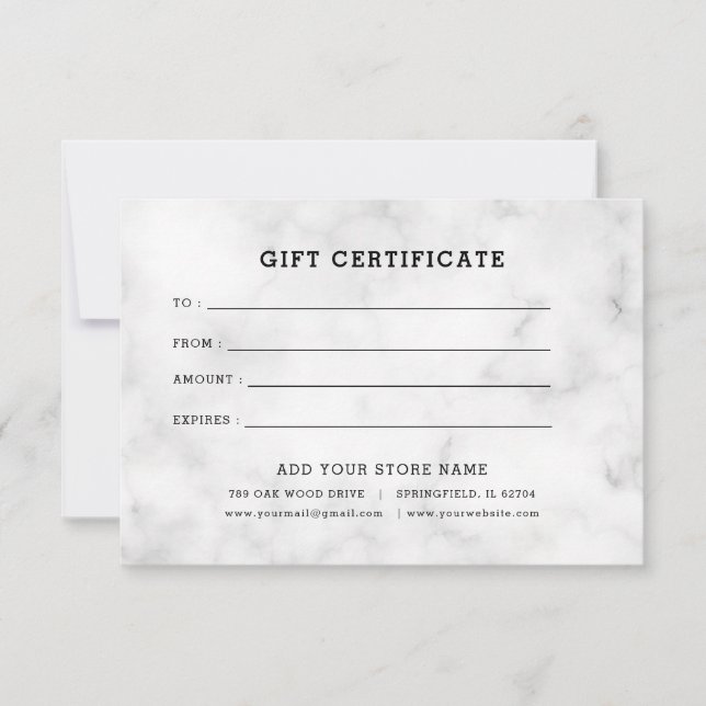 Minimalist Business Gift Certificate with Logo (Front)