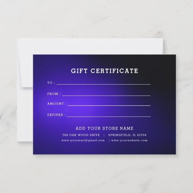 Minimalist Business Gift Certificate with Logo (Front)