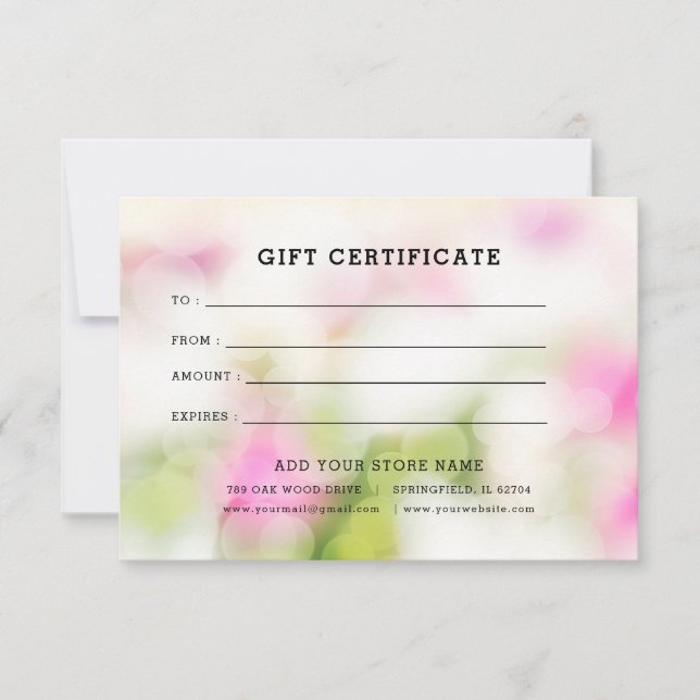 Minimalist Business Gift Certificate with Logo (Front)