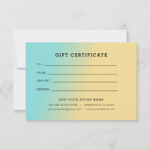 Minimalist Business Gift Certificate with Logo