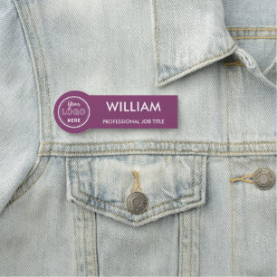 Minimalist Business Logo Berry Employee Staff Name Tag