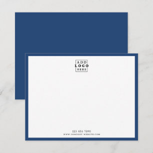 Minimalist Business Logo Company Contact Blue   Card