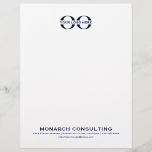Minimalist Business Logo Name Contact Information Letterhead