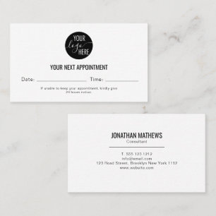 Minimalist Business Logo Next Appointment Cards