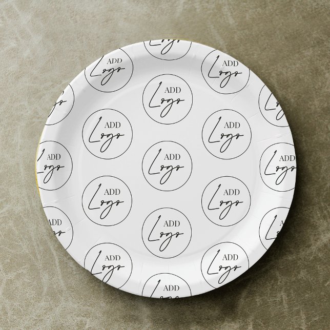 Minimalist Business Logo Pattern Personalized Paper Plate (Creator Uploaded)