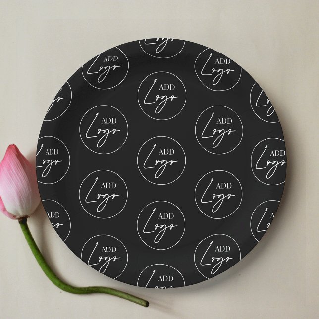 Minimalist Business Logo Pattern Personalized Paper Plate (Creator Uploaded)