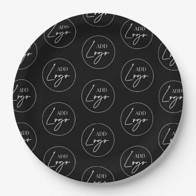 Minimalist Business Logo Pattern Personalized Paper Plate (Front)