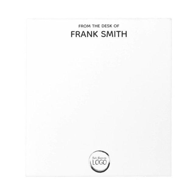 Minimalist Business Logo Personalized Staff Notepad (Front)