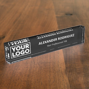 Minimalist Business Logo Professional Black Nameplate