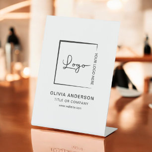 Minimalist Business Logo Professional Modern Pedestal Sign