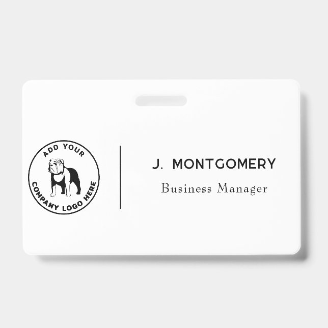 Minimalist Business Logo Vet Tech Employees Badge (Front)