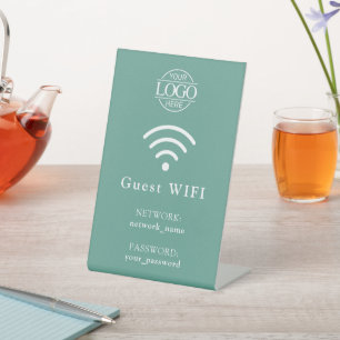 Minimalist Business Logo Wifi Password & Network Pedestal Sign