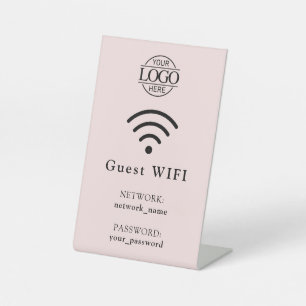 Minimalist Business Logo Wifi Password & Network Pedestal Sign